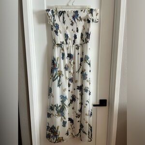 Cece Off-The-Shoulder Watercolor Floral-Print Dress